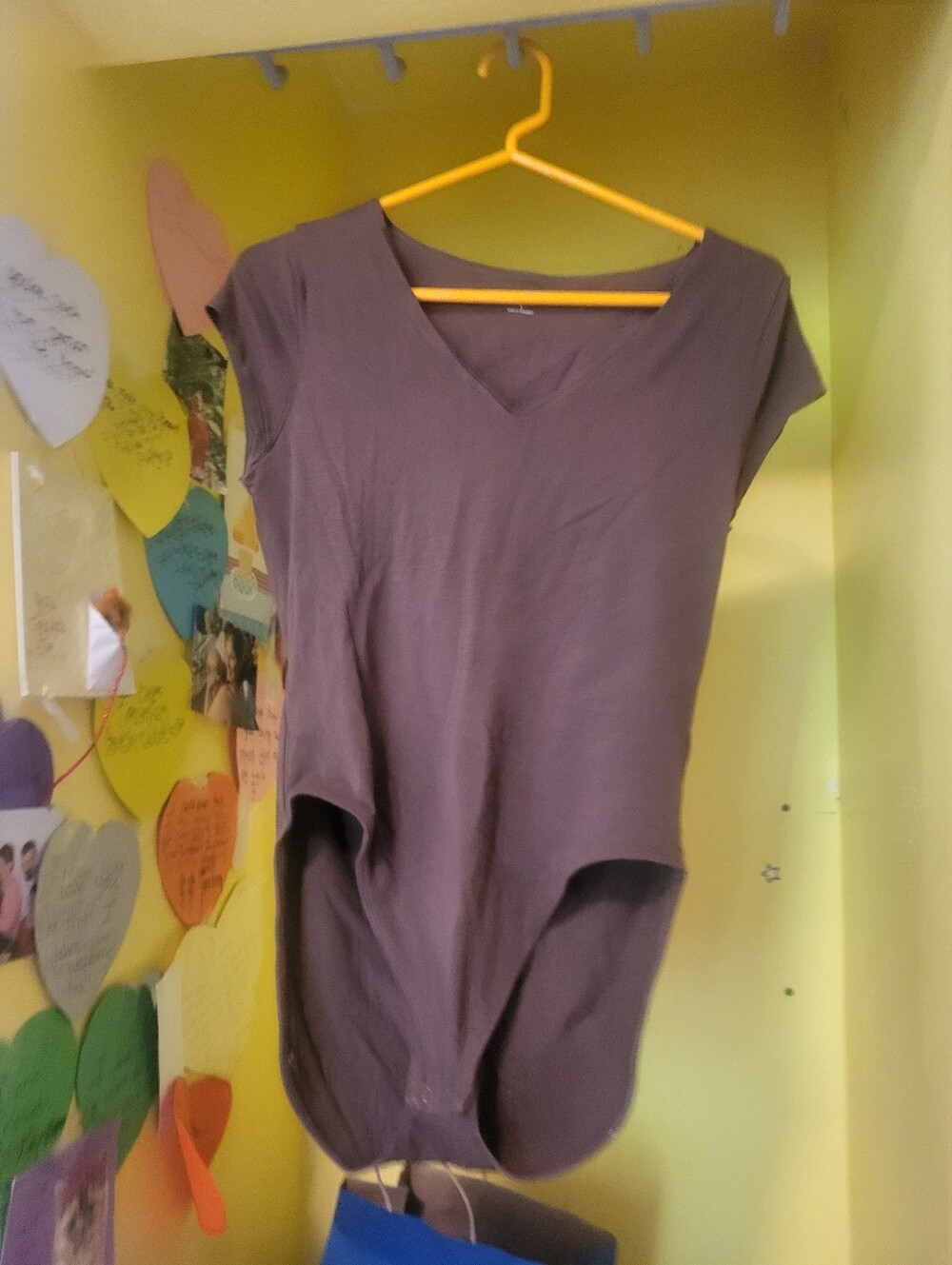 Old Navy Women's V-Neck Short-Sleeve Bodysuit in Brown